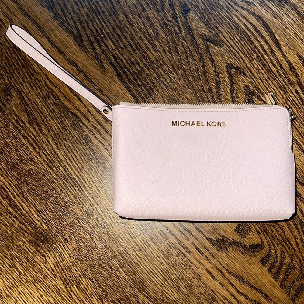 Baby pink Michael Kors wristlet
